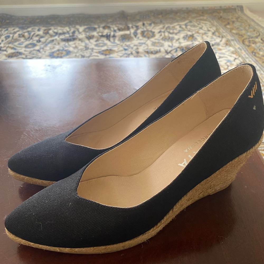 Viscata Roses Canvas V Cut Espadrille Wedges